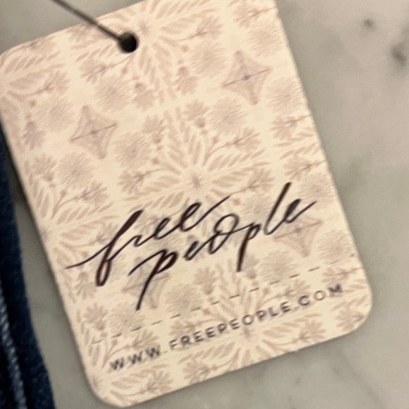 NWT Free People Denim Blue Colorblock Mini Skirt Size 12 - Picture 7 of 9